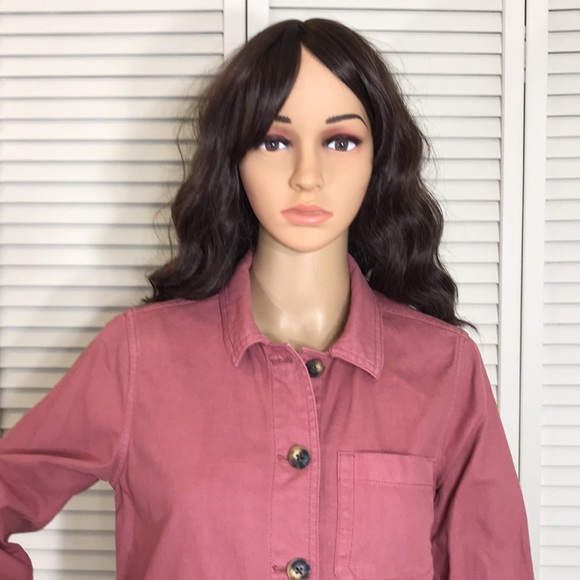 Madewell Jacket Garment-Dyed Ashwood Chore Coat Utility Shacket Pink XS - Picture 6 of 16